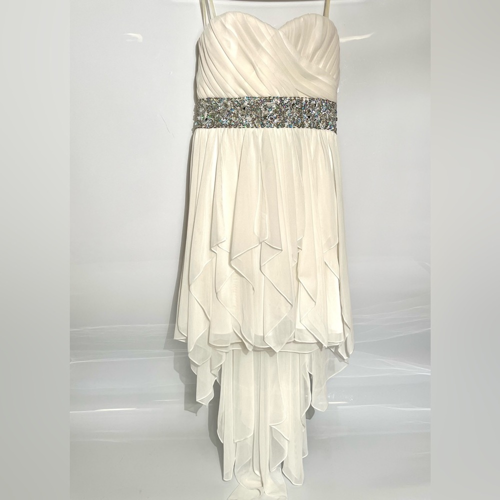 Sequin Hearts Prom/Evening Strapless Dress White Size 3